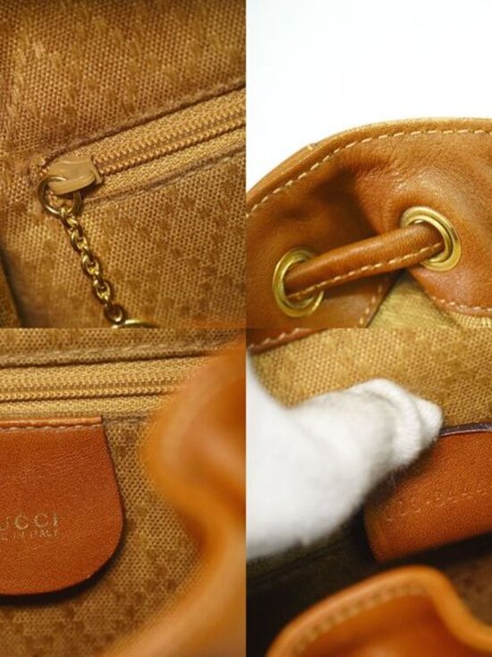 Gucci Bamboo Mini Backpack Leather Brown Outside - Picture 9 of 9